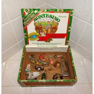 Vintage Montesino Wood Cigar Box stash box trinket wooden jewelry box tobacciana